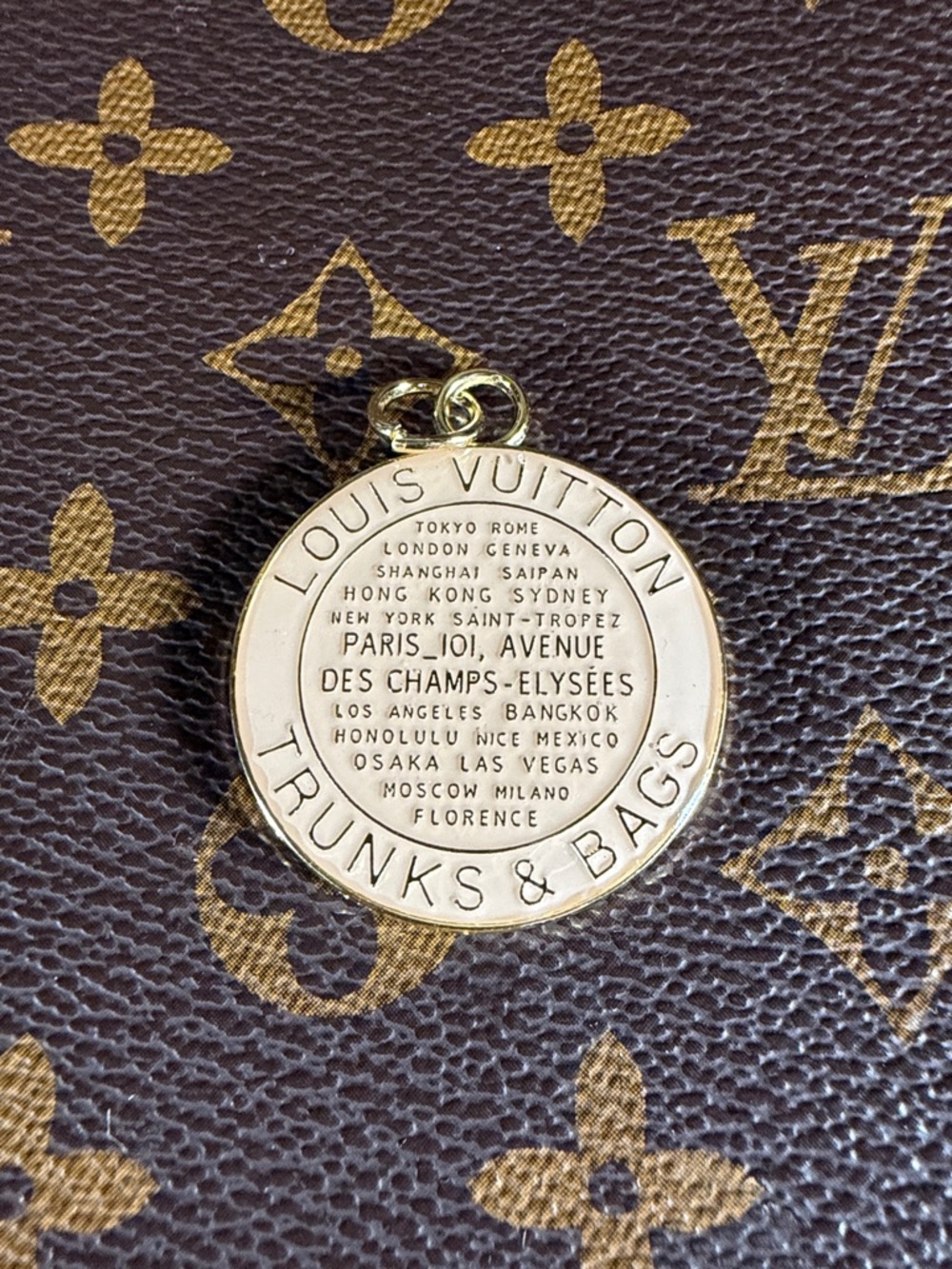 Gorgeous Cream Color Upcycled LV Trunks and Bags Charm